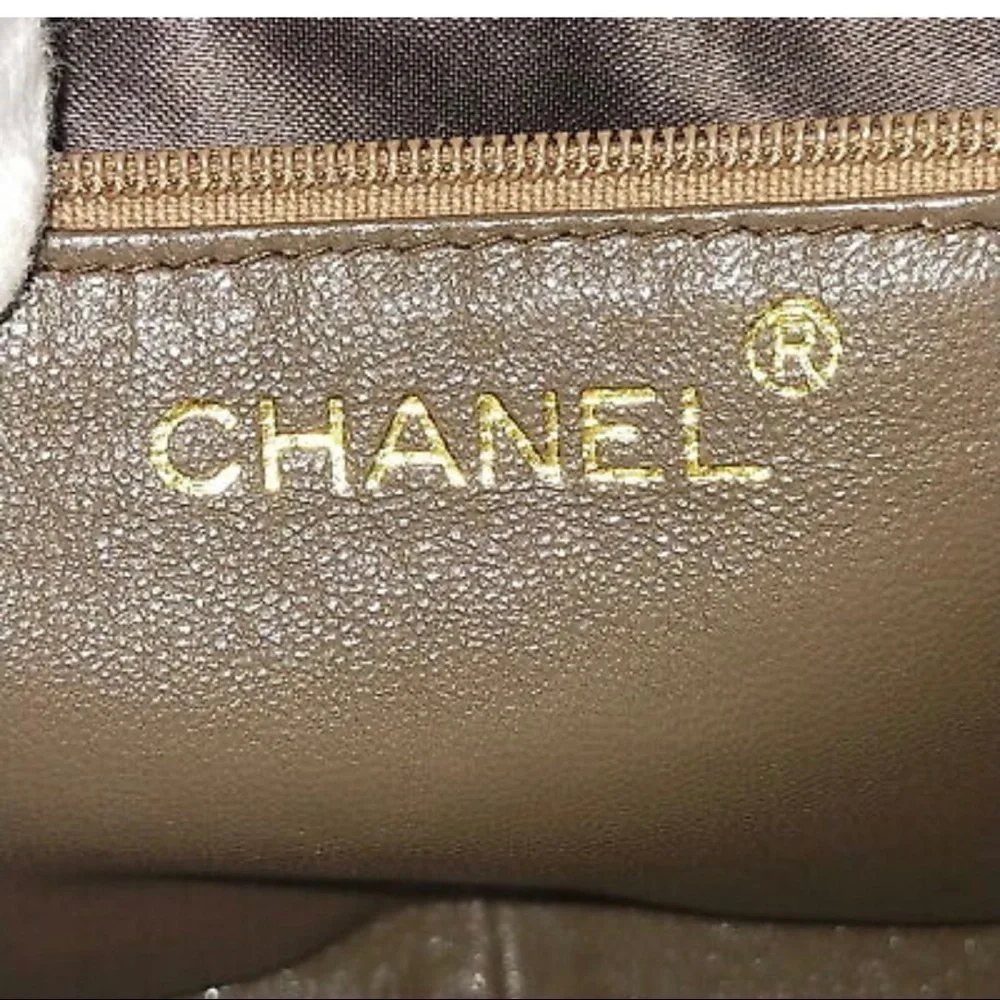Chanel Brown Satin Vintage CC‎ Flap Bag crossbody leather purse